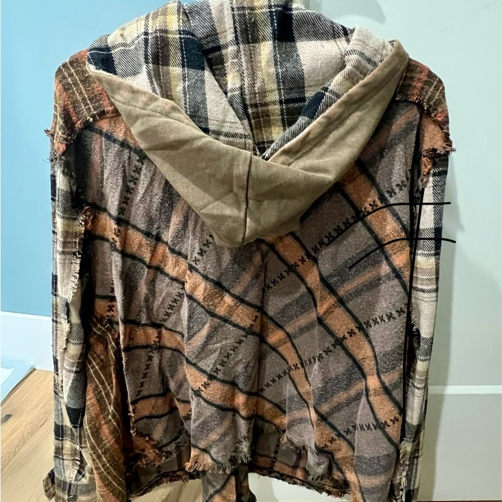 Plaid Patchwork Hooded Jacket NWT - image 4
